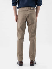 Khaki Dobby Structured Five Pocket Trouser