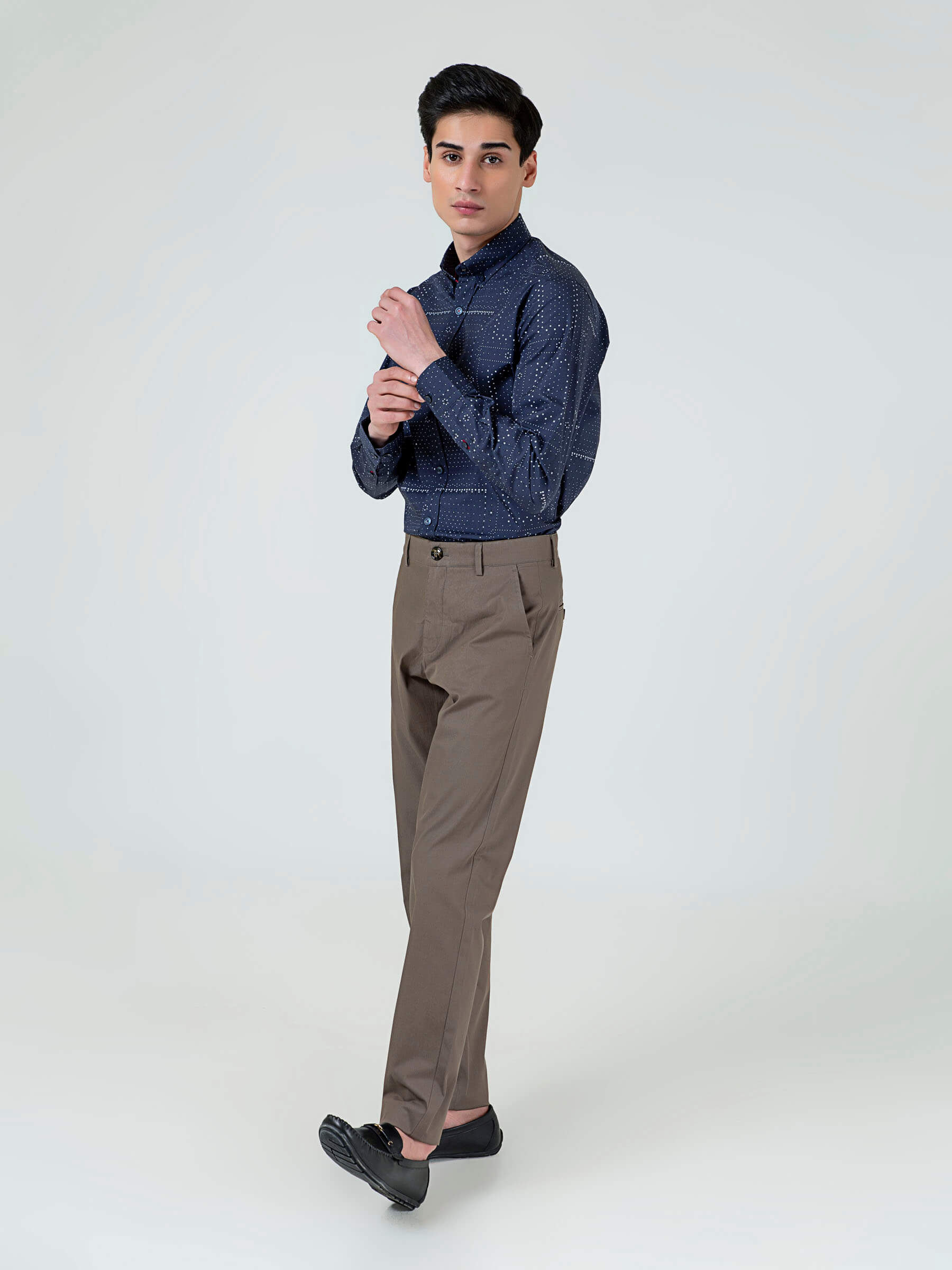 Khaki Satin Slimfit Chino