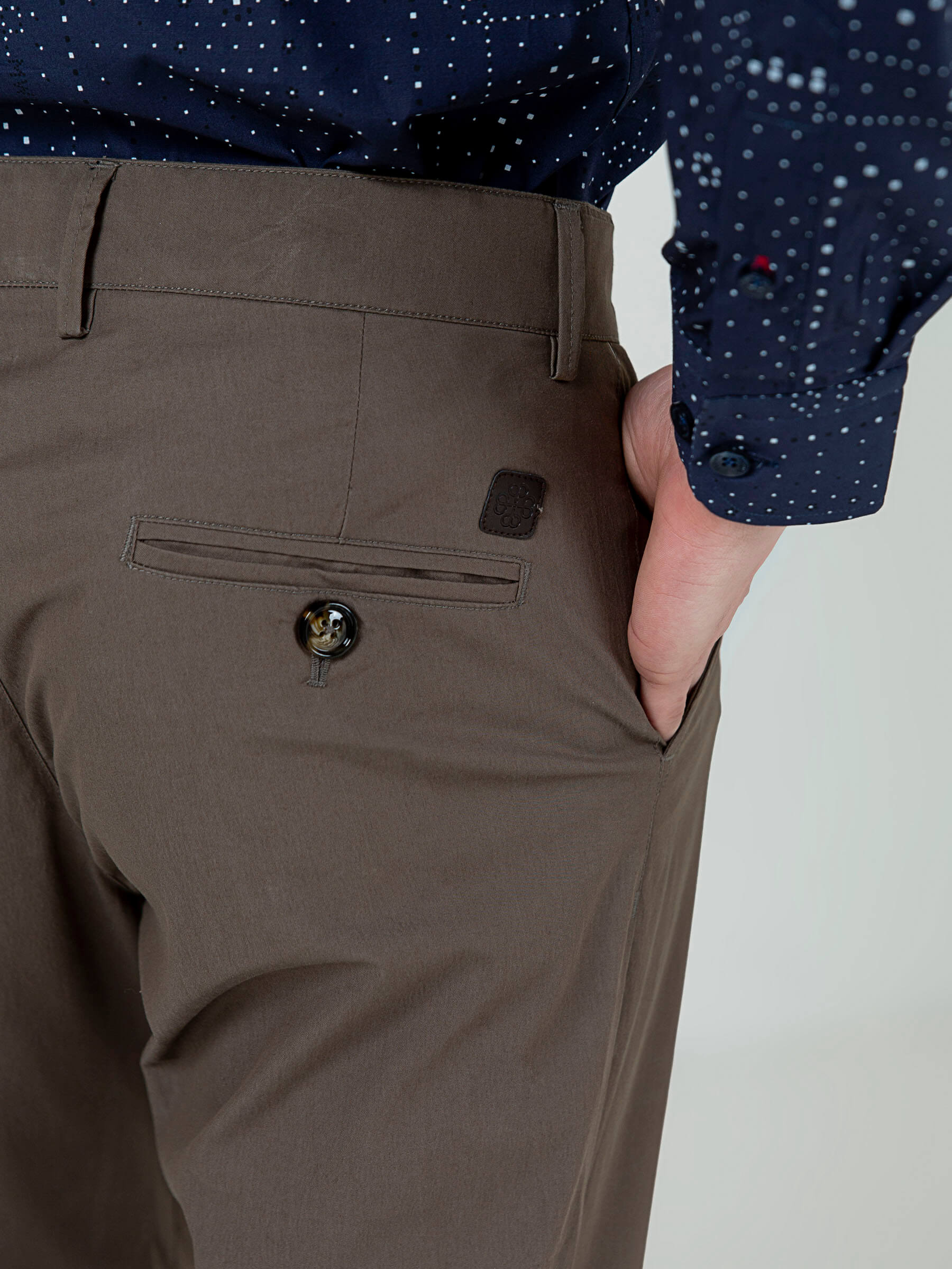 Khaki Satin Slimfit Chino