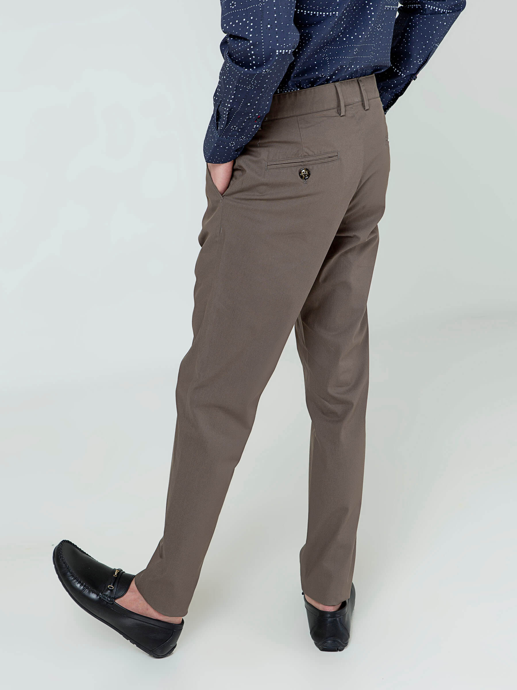 Khaki Satin Slimfit Chino