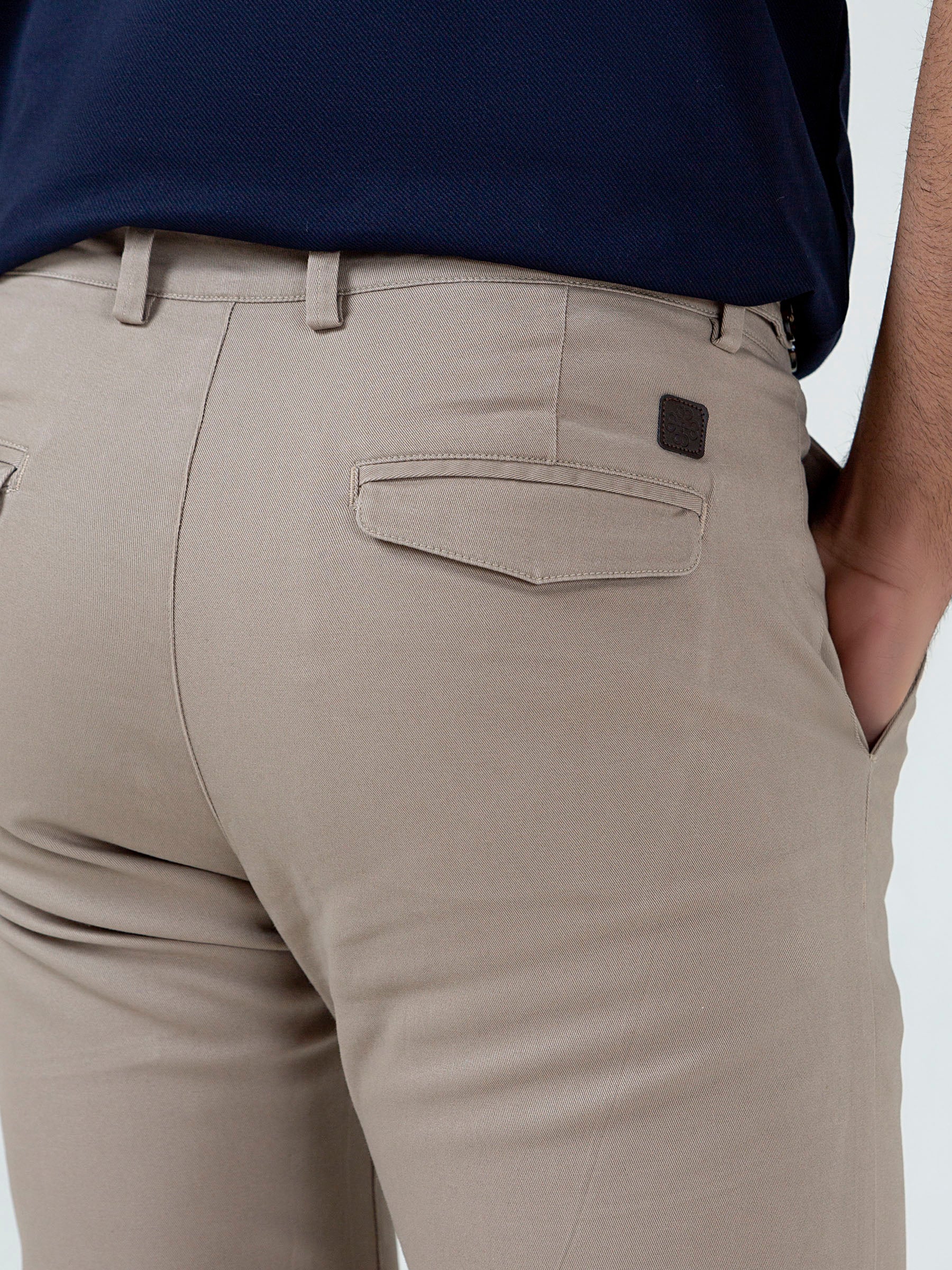 Khaki Slimfit Chino With Gurkha Style Buttons