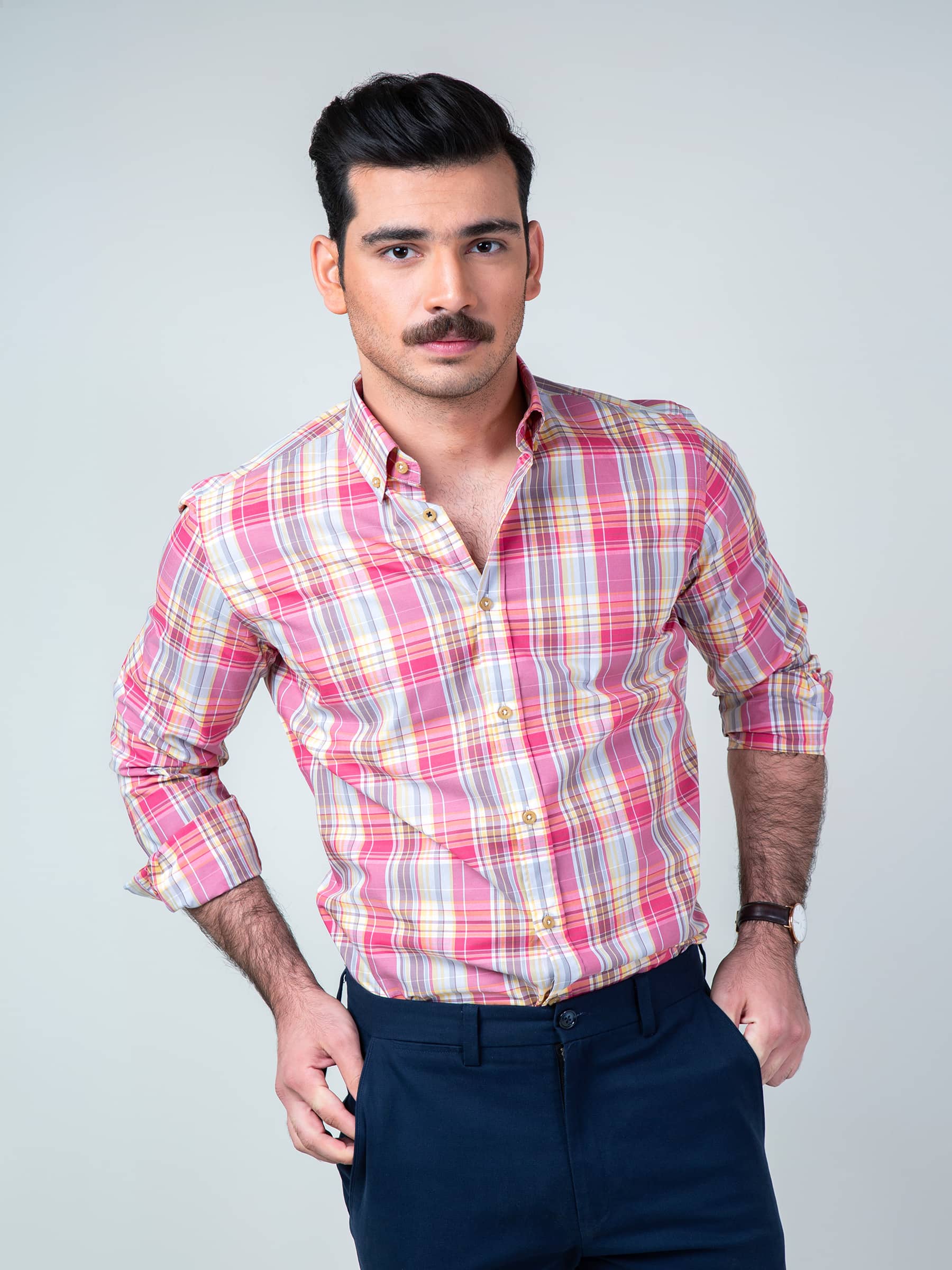 Large Pink Checkered Shirt
