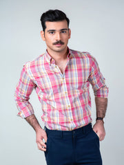 Large Pink Checkered Shirt