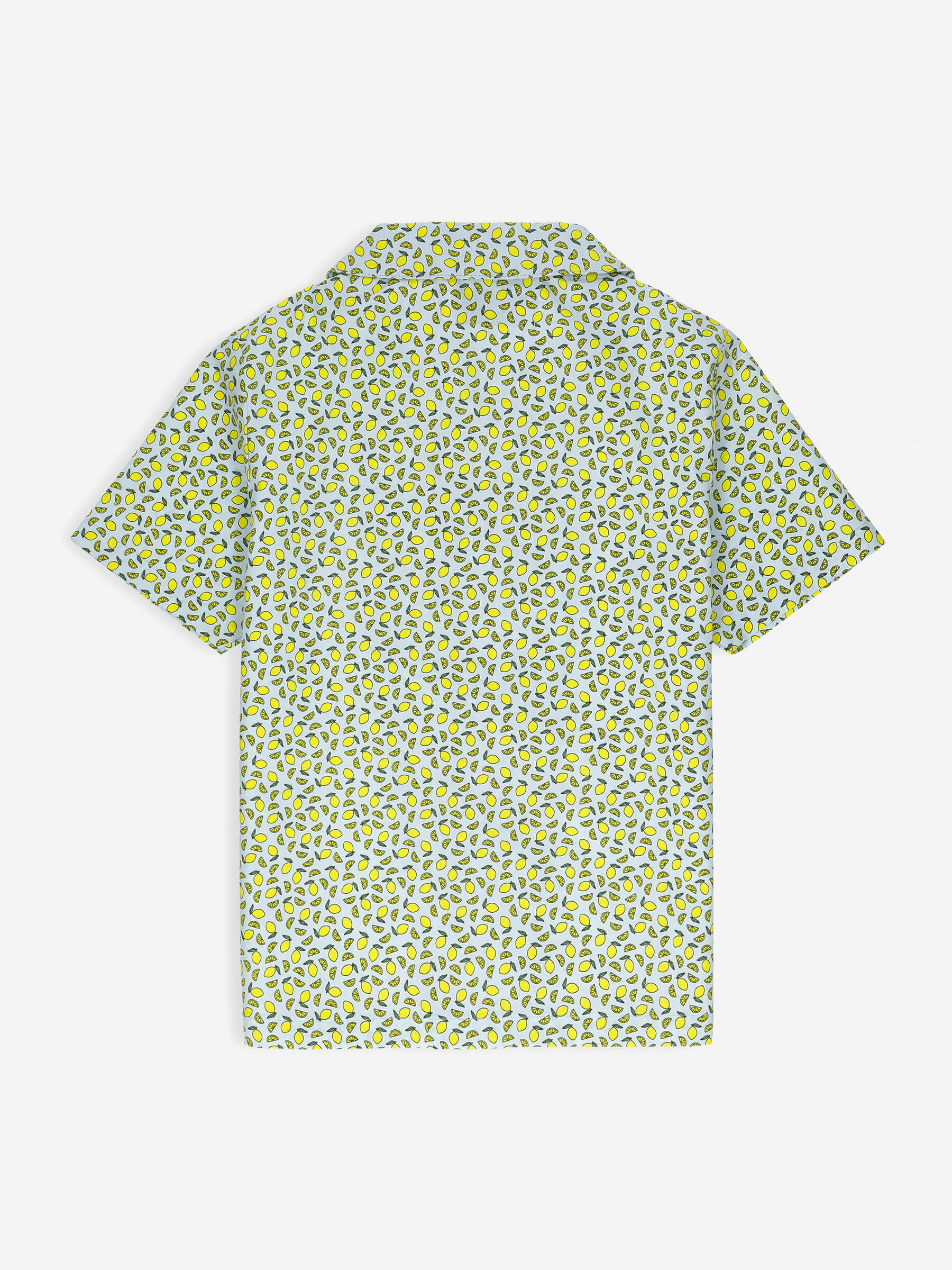 Lemon Printed Cuban Collar Half Sleeve Casual Shirt