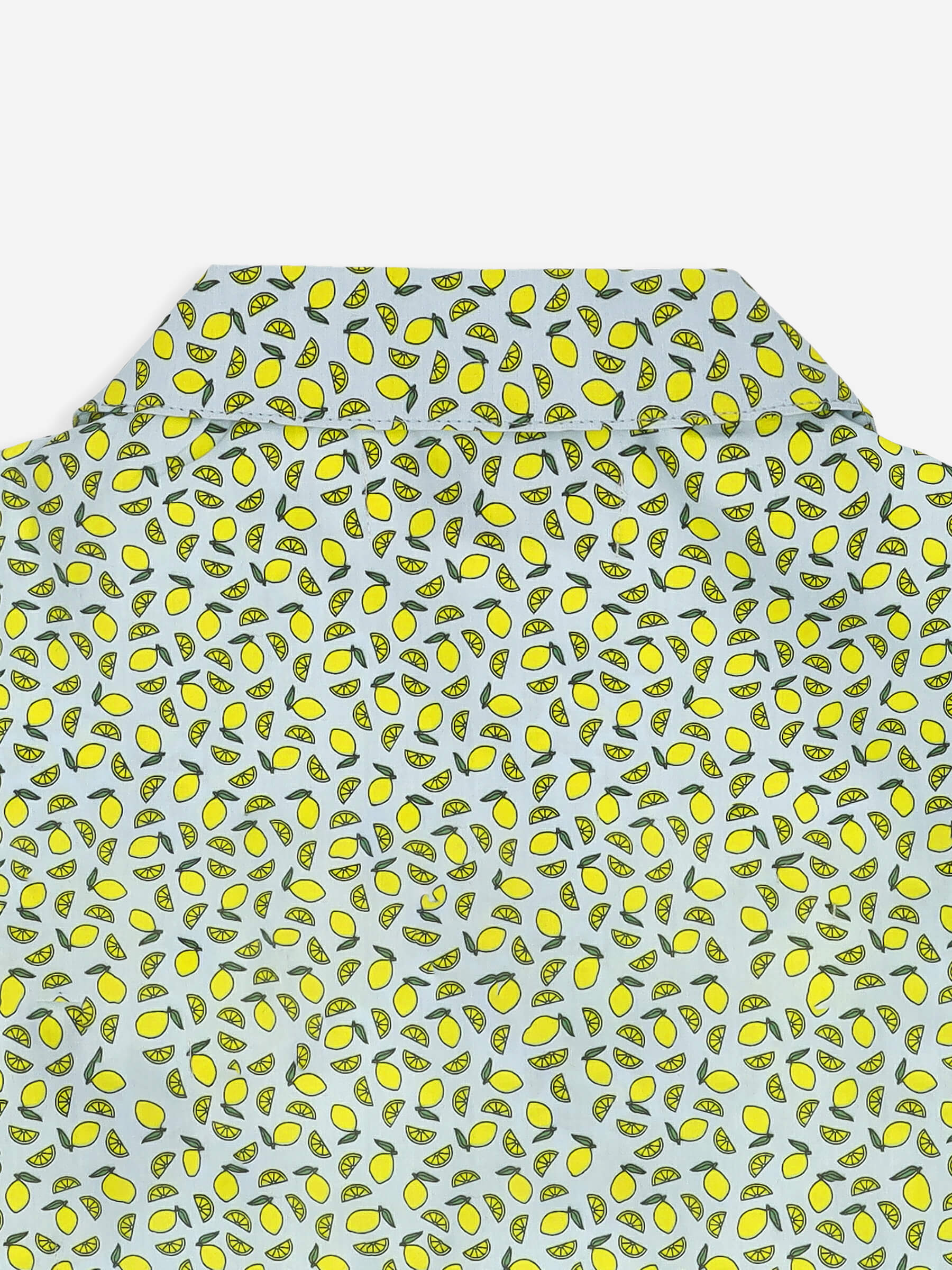 Lemon Printed Cuban Collar Half Sleeve Casual Shirt