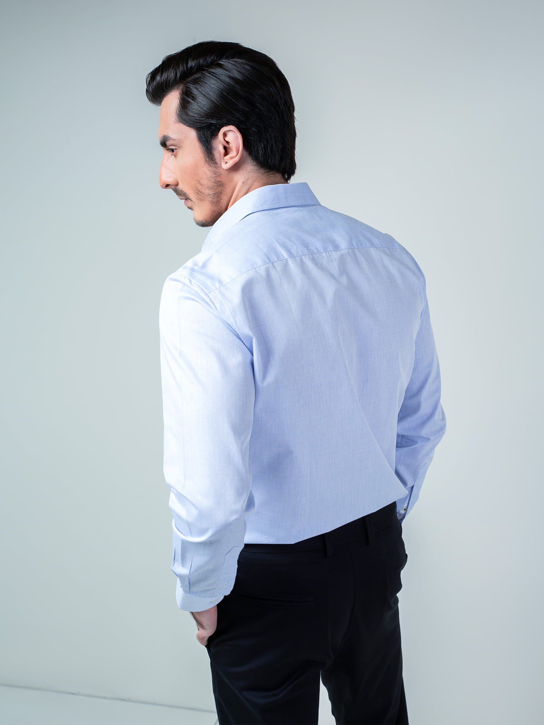 Light Blue Dobby Shirt