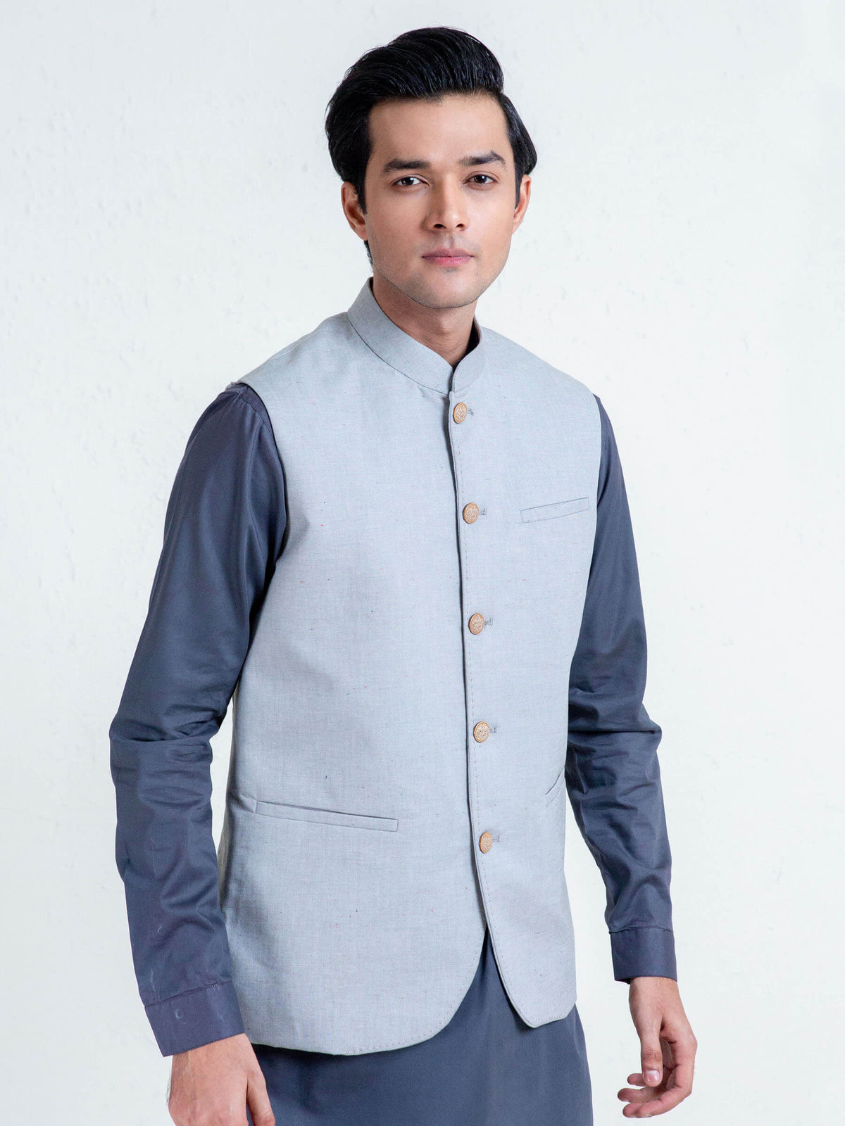 Light Green Structured Waistcoat