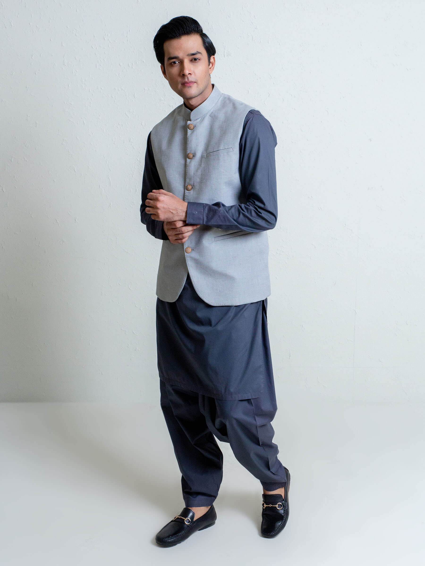 Light Green Structured Waistcoat
