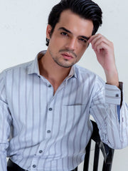 Light Grey & Black Striped Shirt