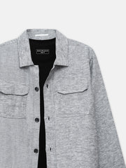 Light Grey Structured Over-Shirt With Front Flap Pockets