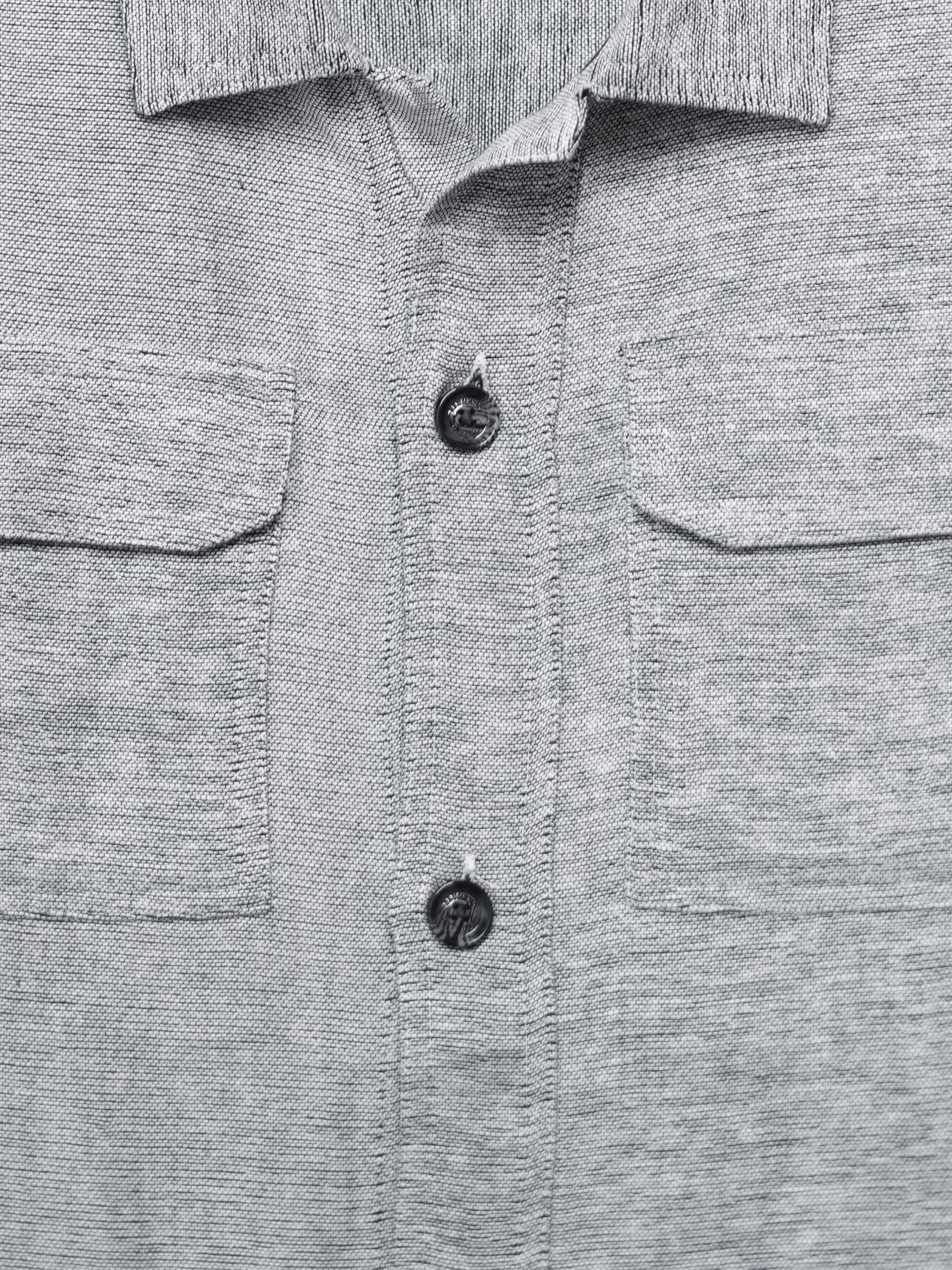 Light Grey Structured Over-Shirt With Front Flap Pockets