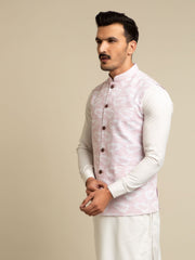 Light Pink Jacquard Waistcoat