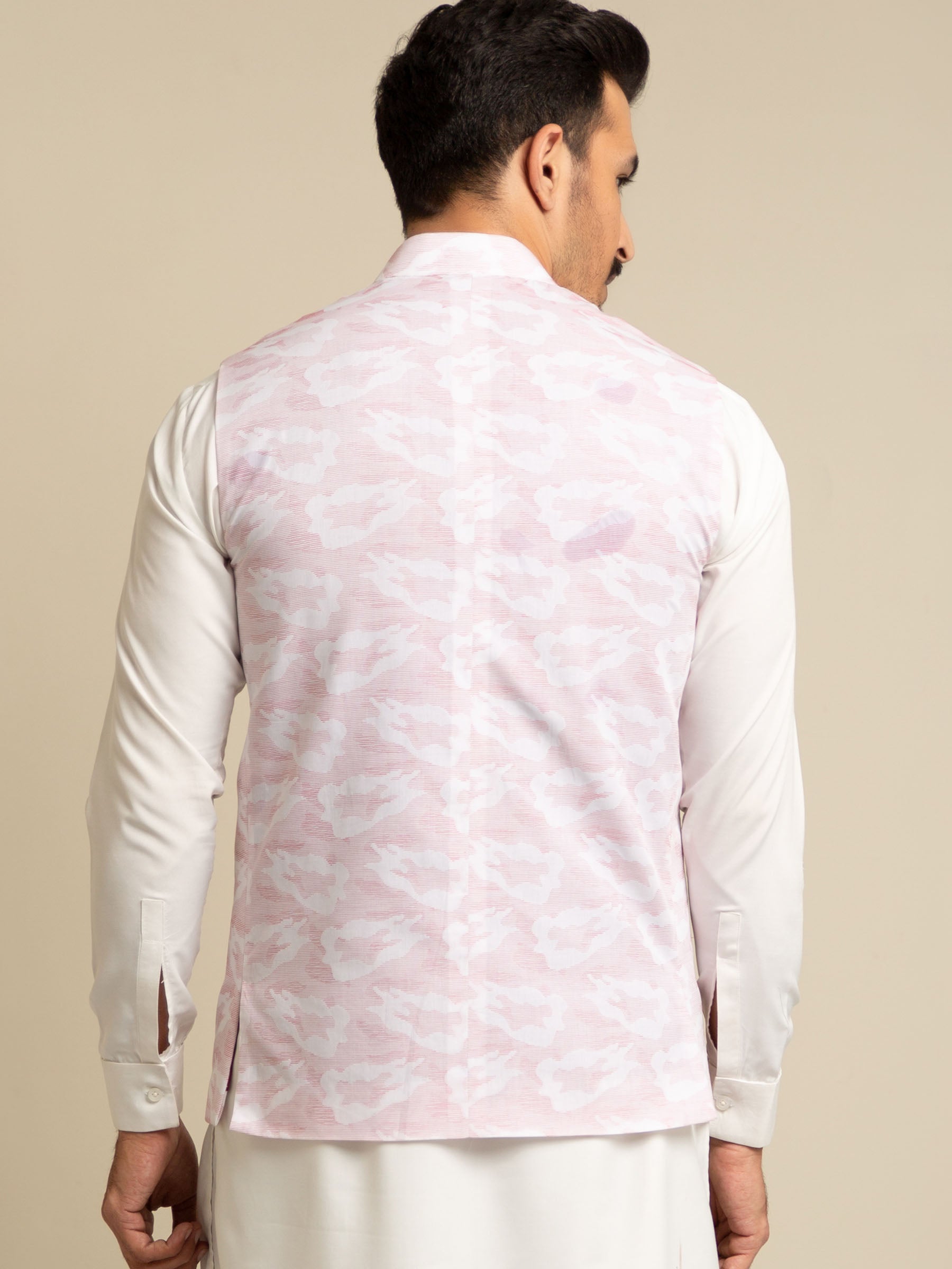 Light Pink Jacquard Waistcoat