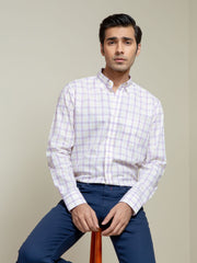 Light Purple Checkered Button Down Shirt