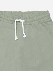 Light Olive Green Linen Casual Shorts - Junior