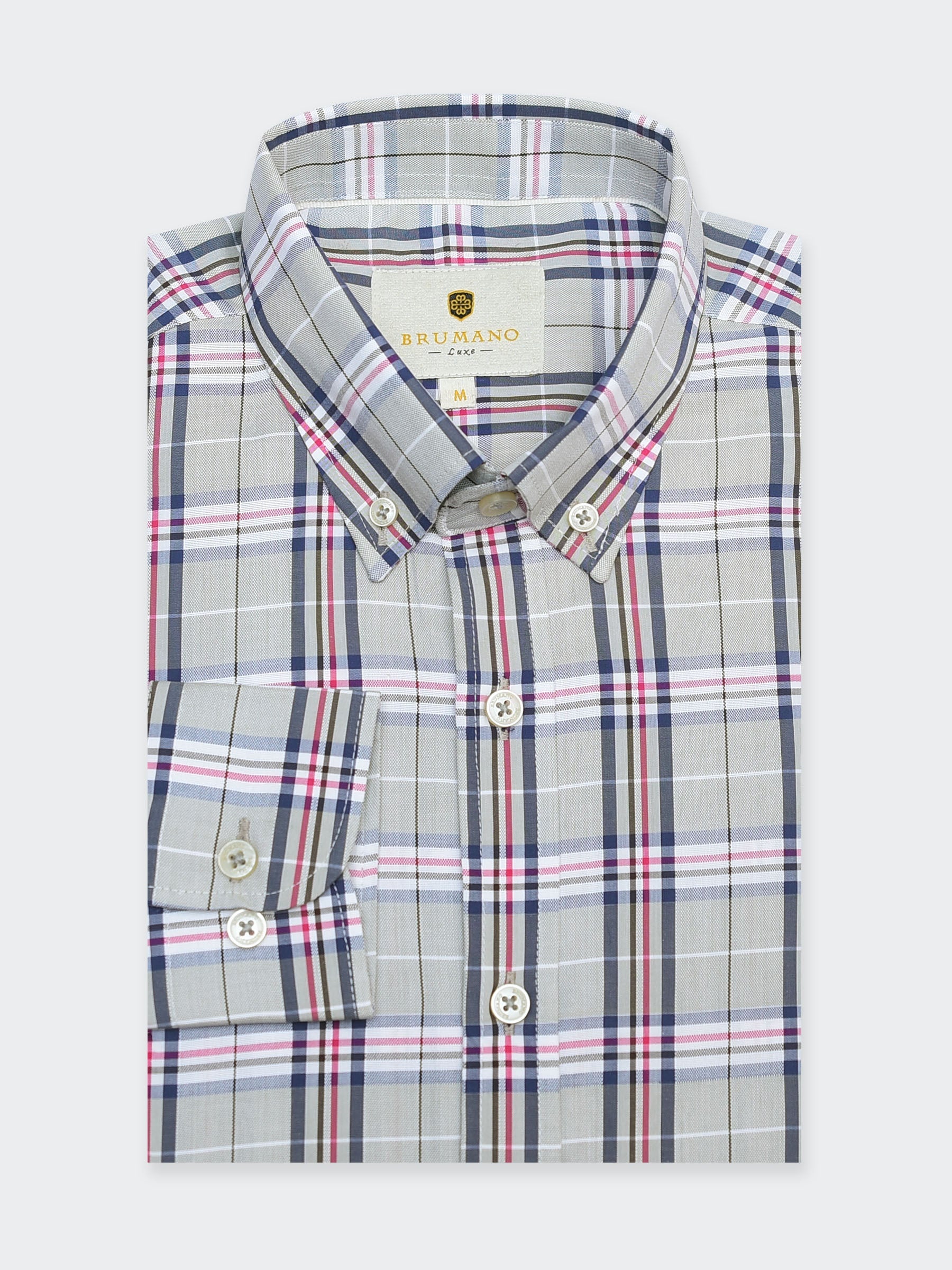 Light Olive Multi Color Checkered Shirt - Luxe