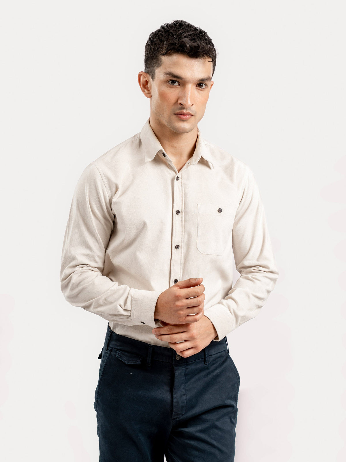 Light Beige Corduroy Shirt