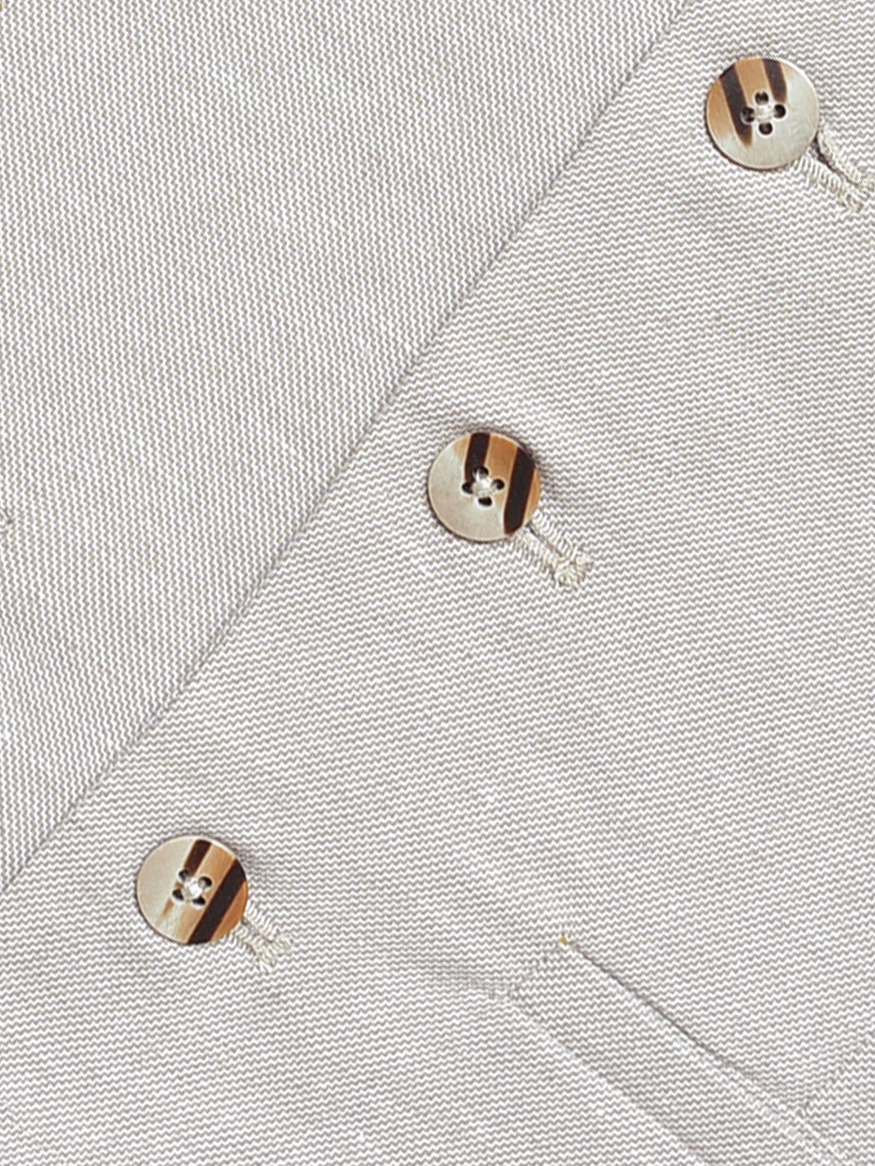 Light Beige Structured Formal Vest With Bow - Junior