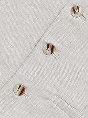 Light Beige Structured Formal Vest With Bow - Junior
