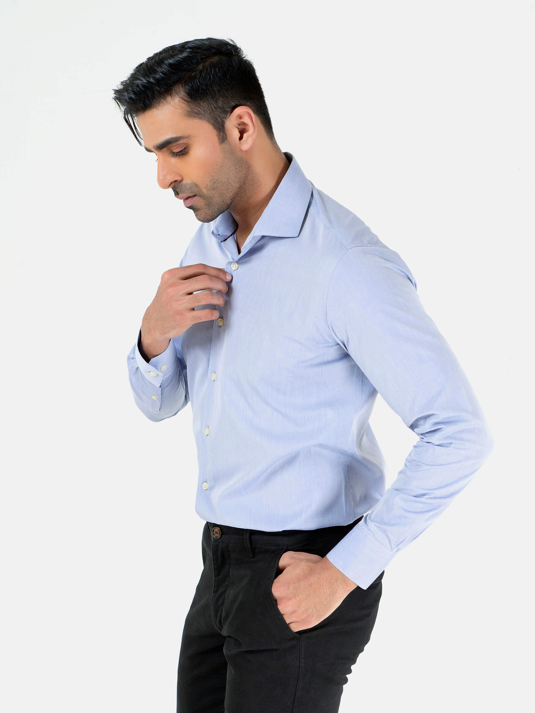 Light Blue Chambray Formal Shirt