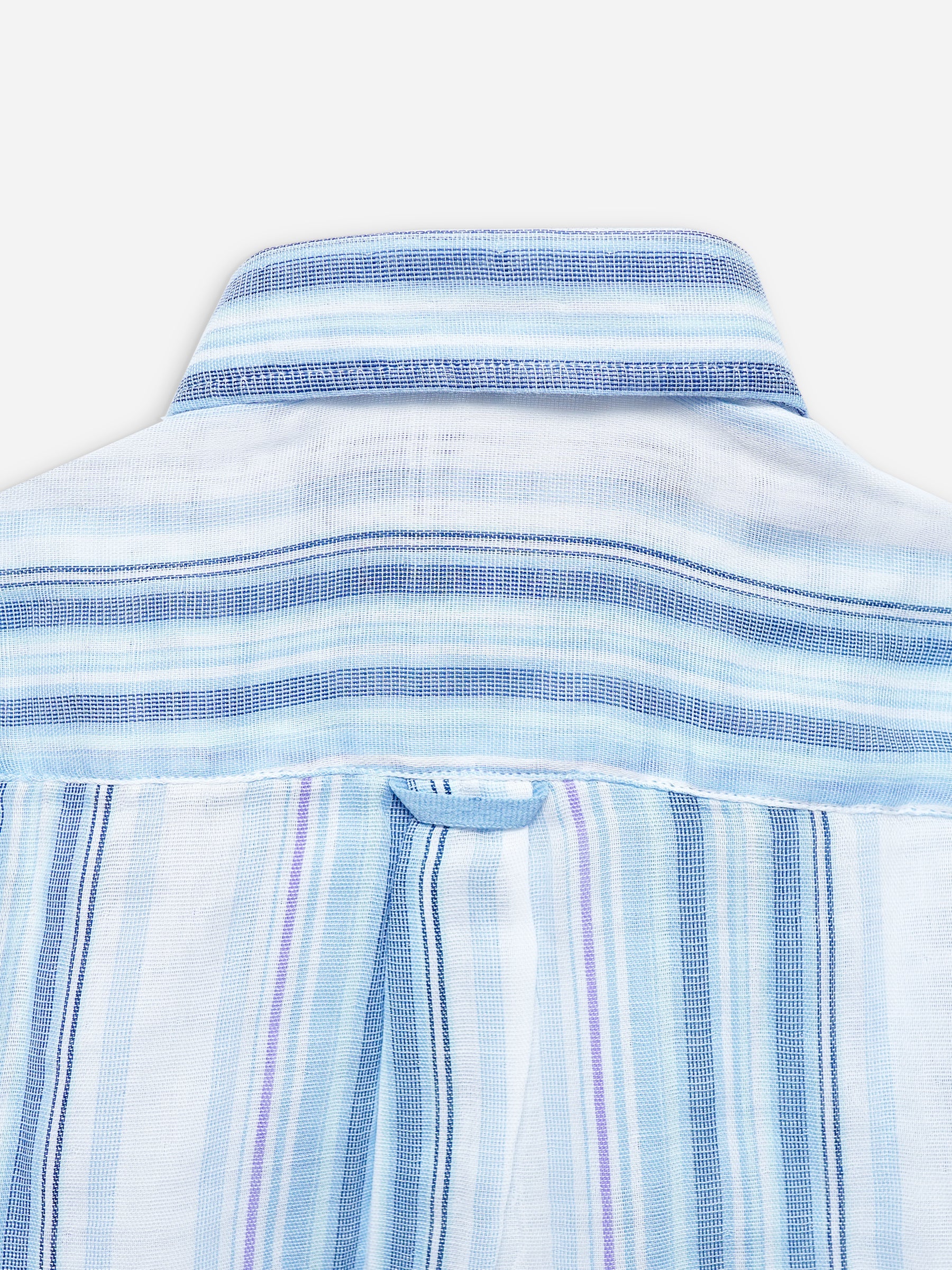 Light Blue Striped Half Sleeve Casual Shirt
