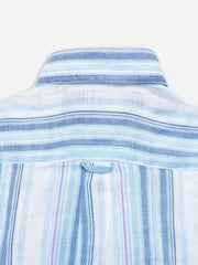 Light Blue Striped Half Sleeve Casual Shirt