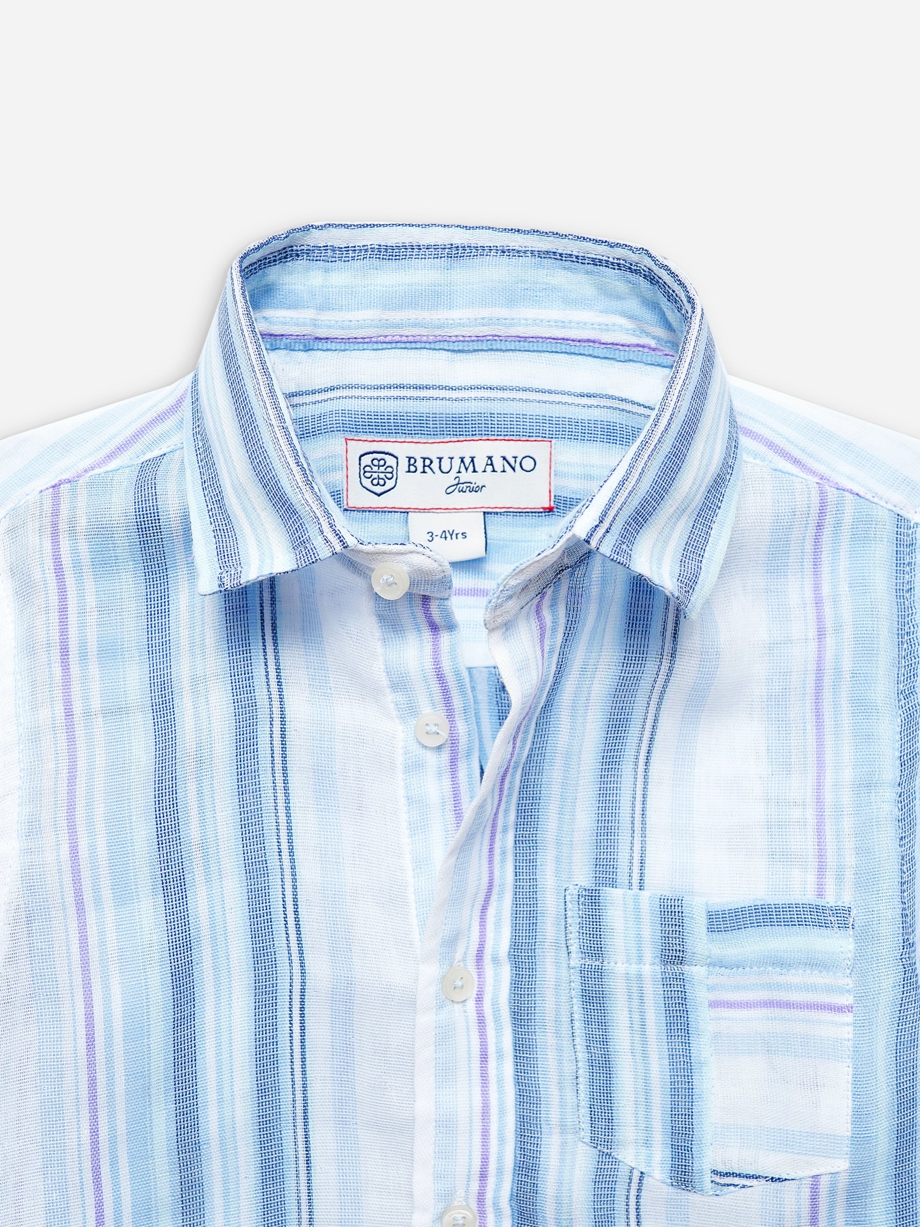 Light Blue Striped Half Sleeve Casual Shirt