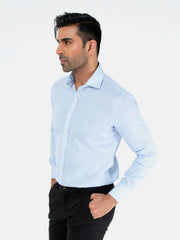 Light Blue Striped Structured Formal Shirt