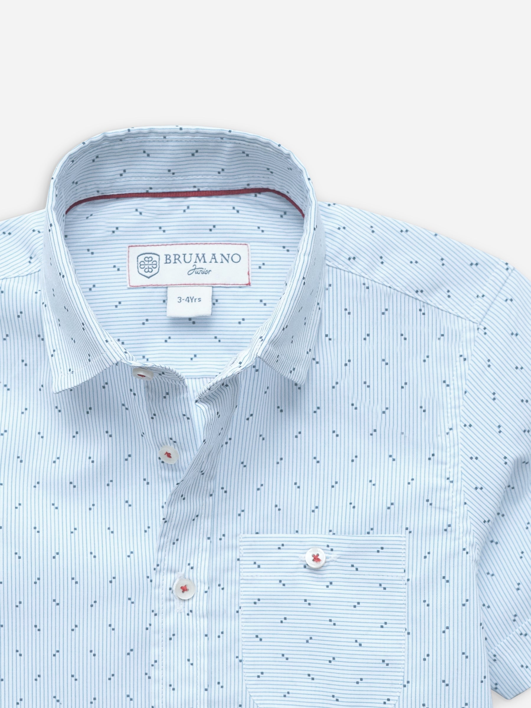 Light Blue Striped & Printed Half Sleeve Casual Shirt