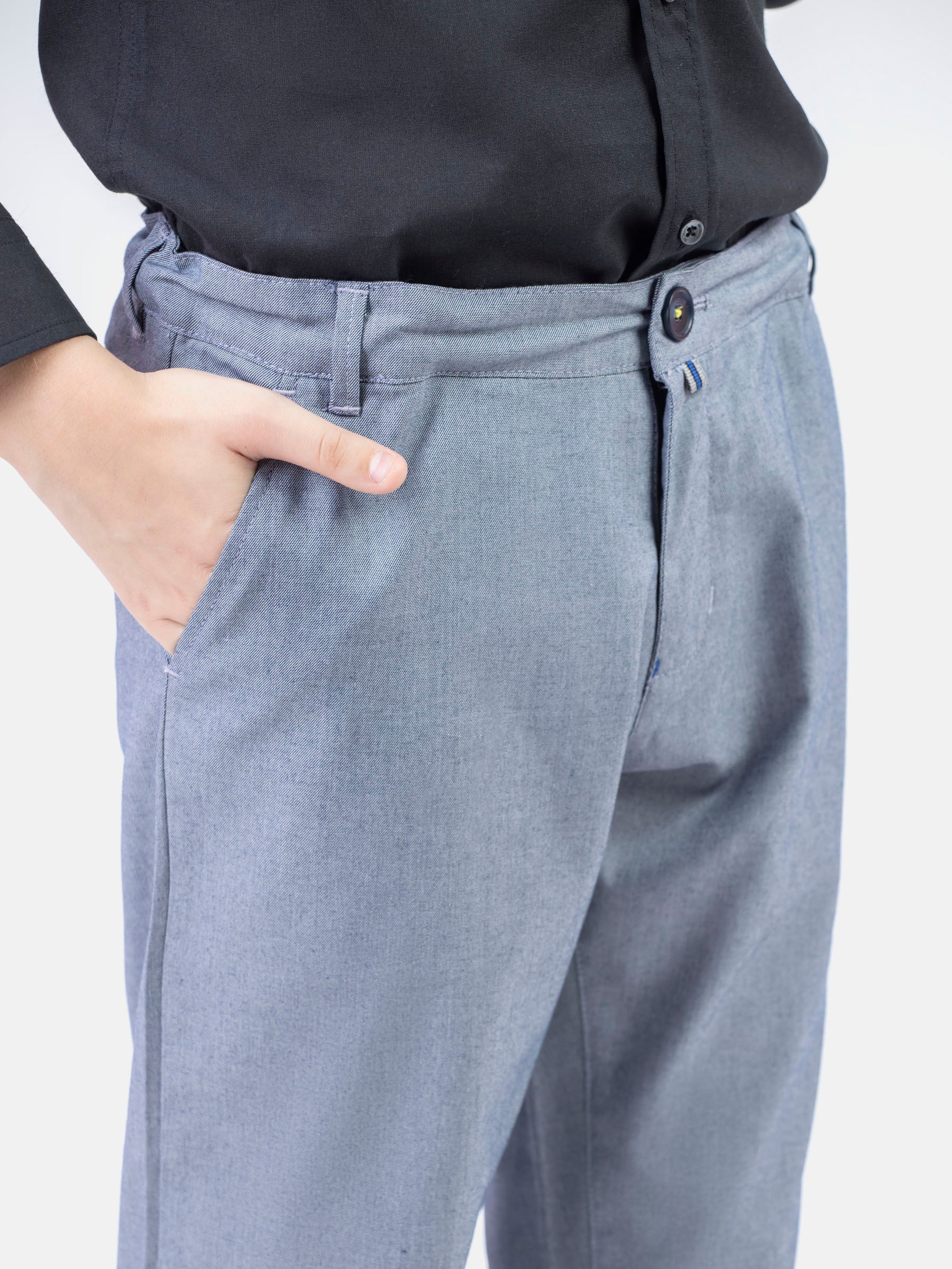 Light Blue Structured Casual Trouser