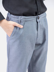 Light Blue Structured Casual Trouser