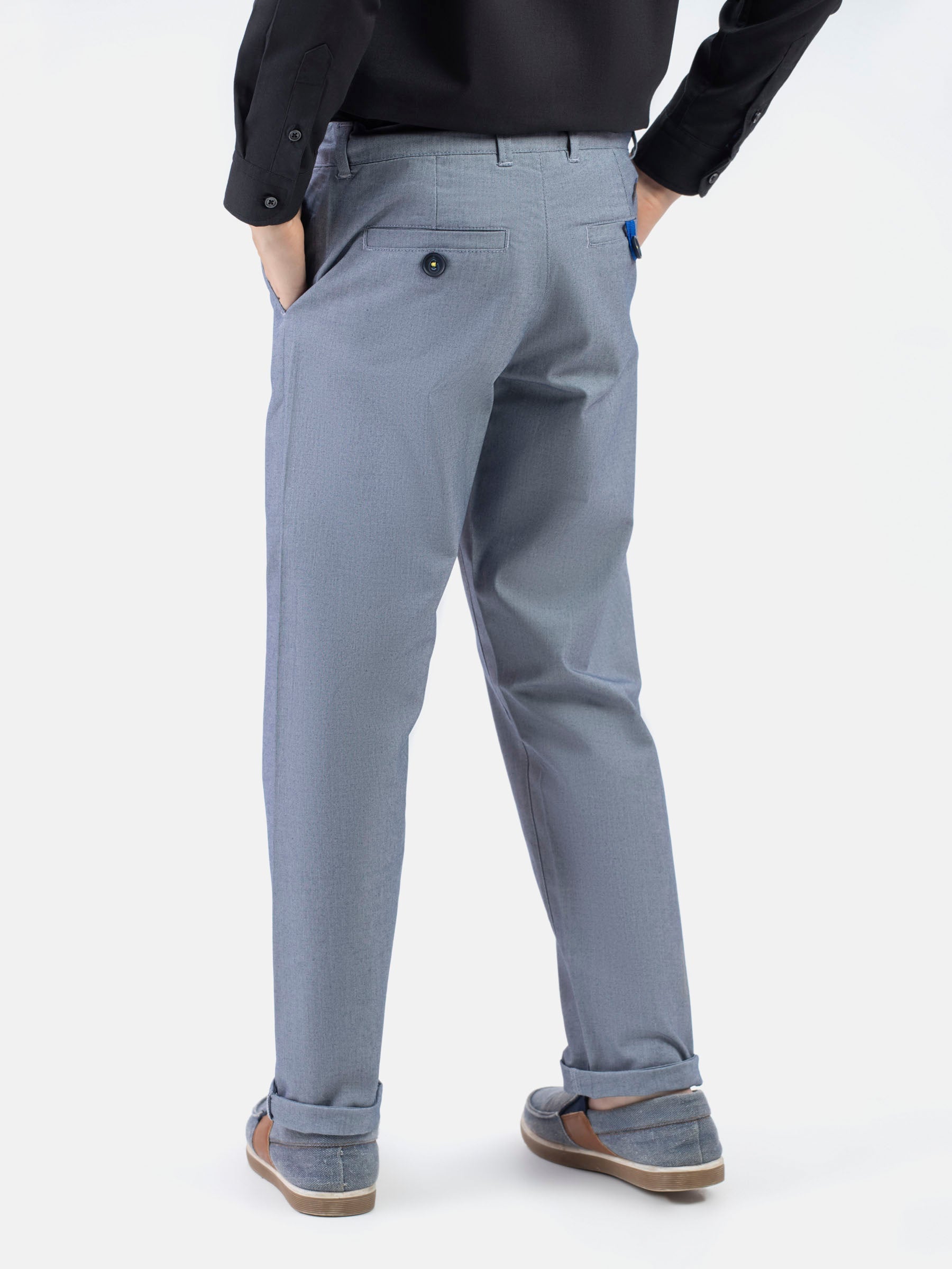Light Blue Structured Casual Trouser