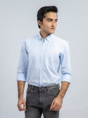 Light Blue Structured Gingham Shirt