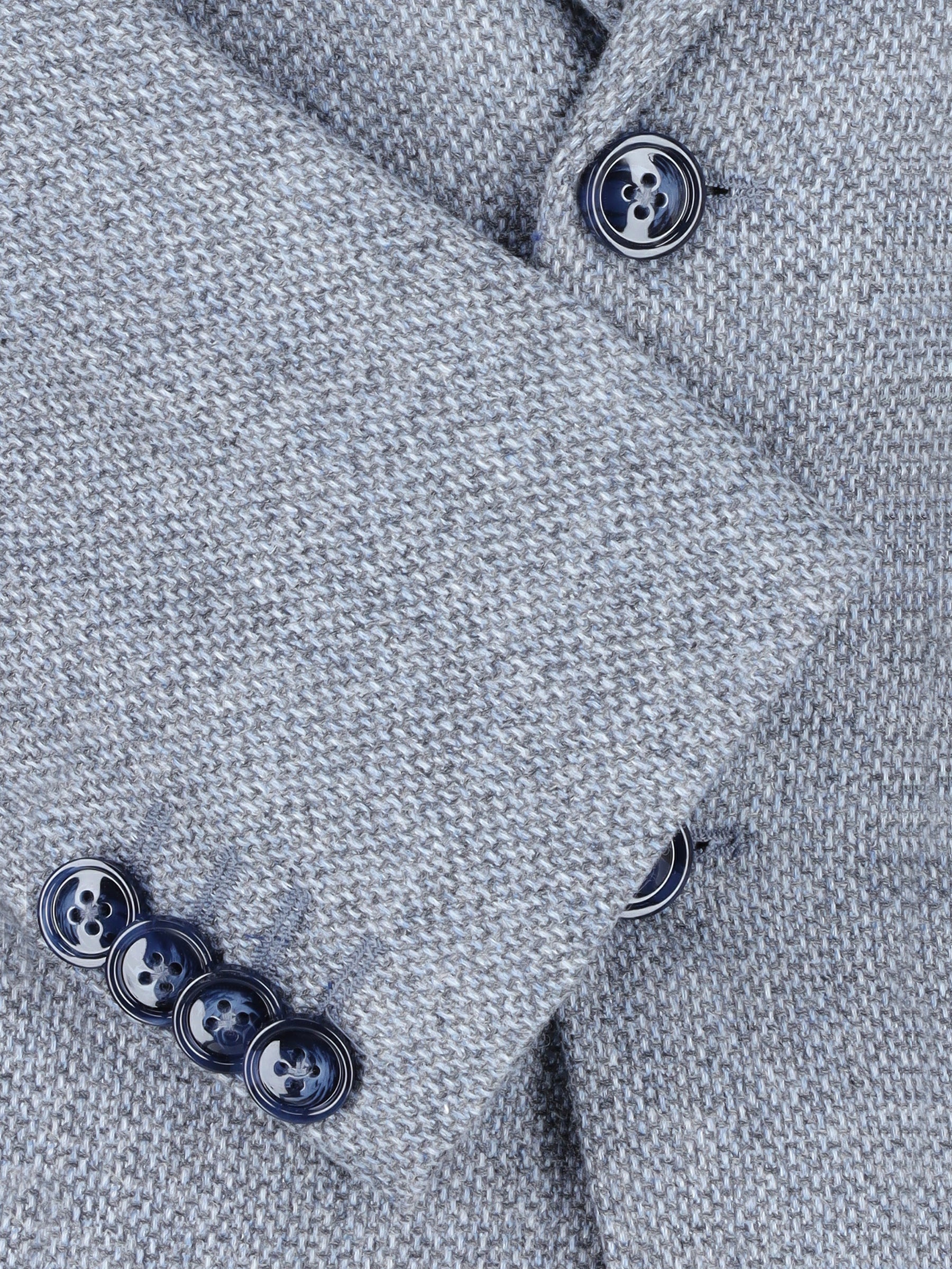 Light Blue & Grey Wool & Cashmere Blazer - Sartoria