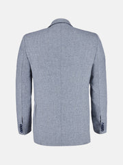 Light Blue & Grey Wool & Cashmere Blazer - Sartoria