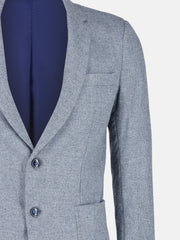 Light Blue & Grey Wool & Cashmere Blazer - Sartoria