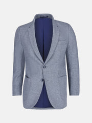 Light Blue & Grey Wool & Cashmere Blazer - Sartoria