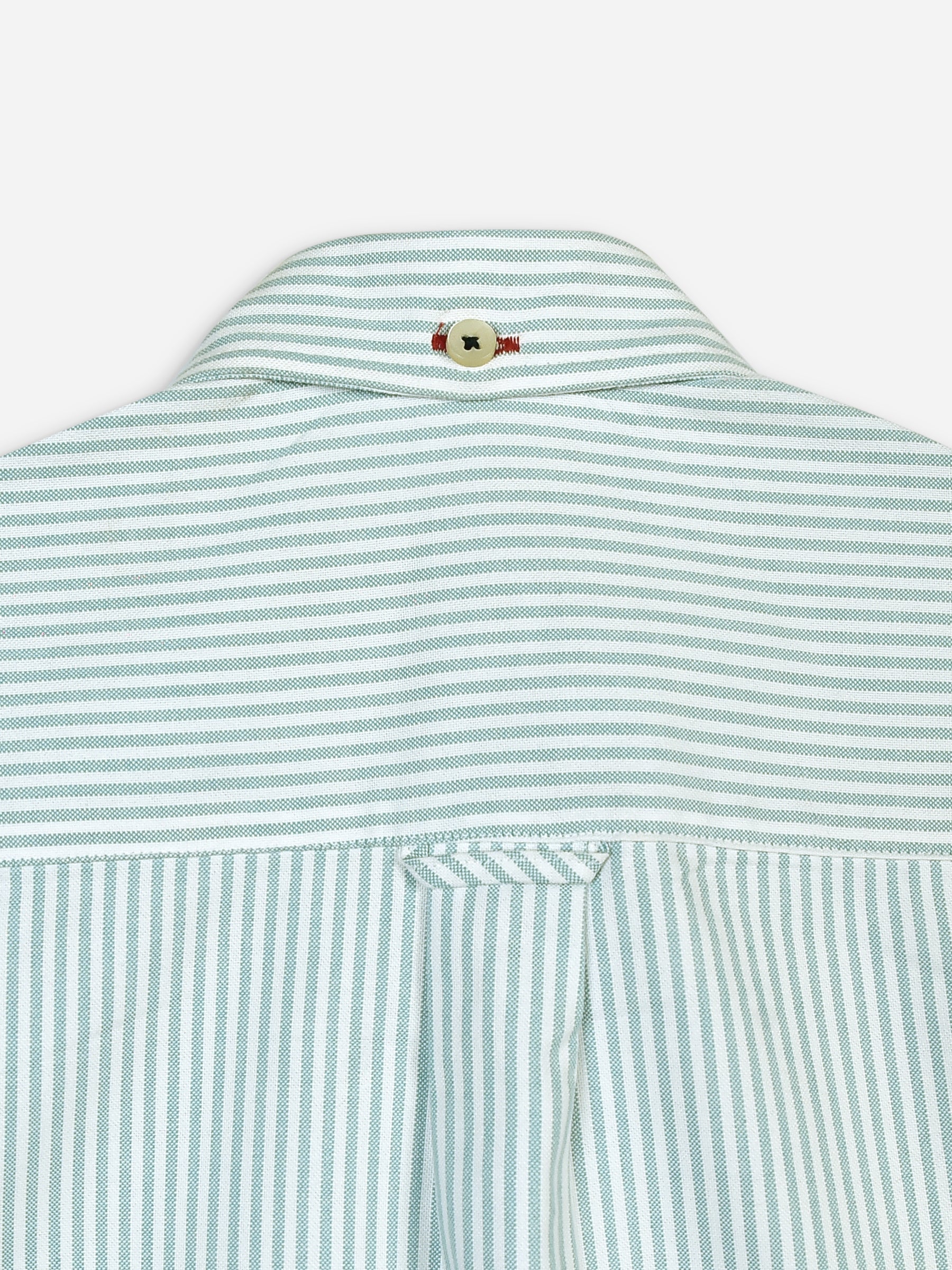 Light Green Oxford Striped Long Sleeve Casual Shirt