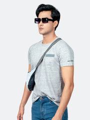 Light Grey Crew Neck T-Shirt With Pocket