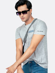 Light Grey Crew Neck T-Shirt With Pocket
