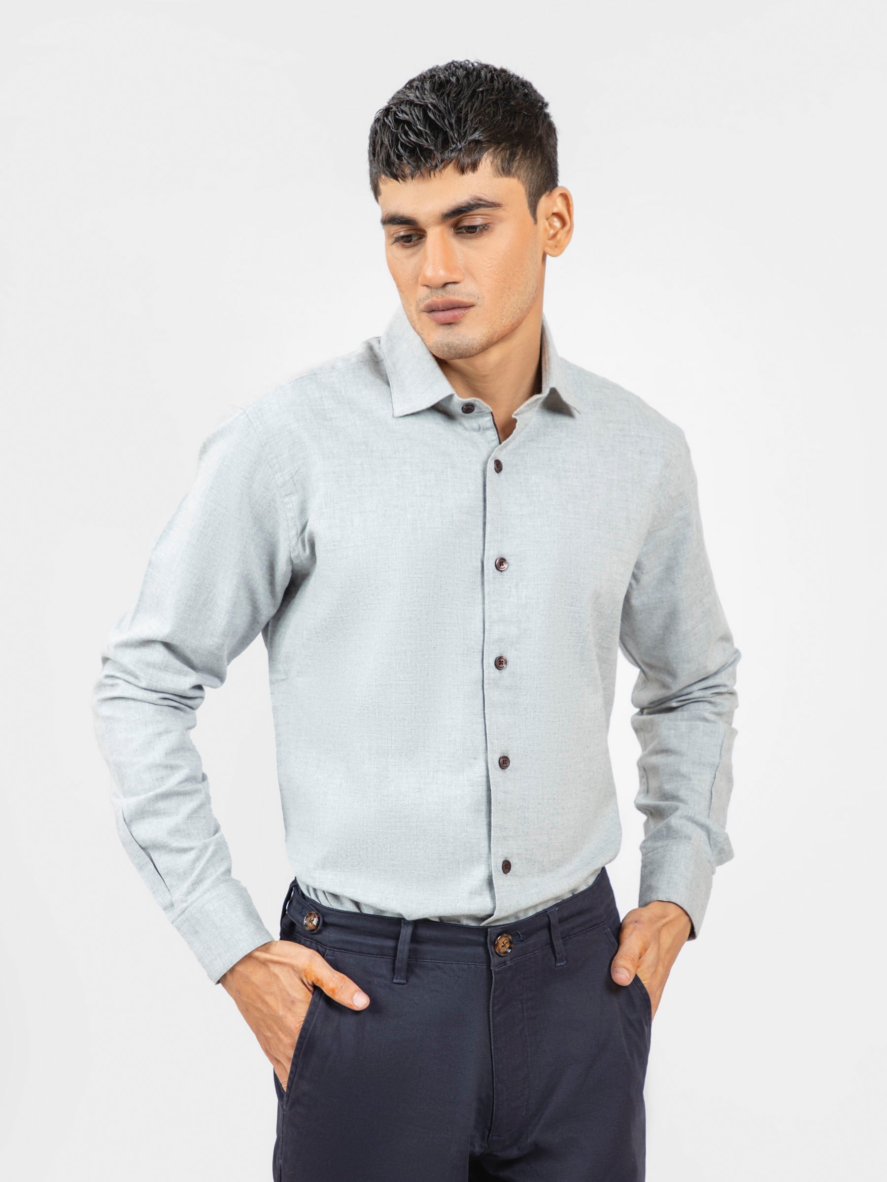 Light Grey Flannel Shirt