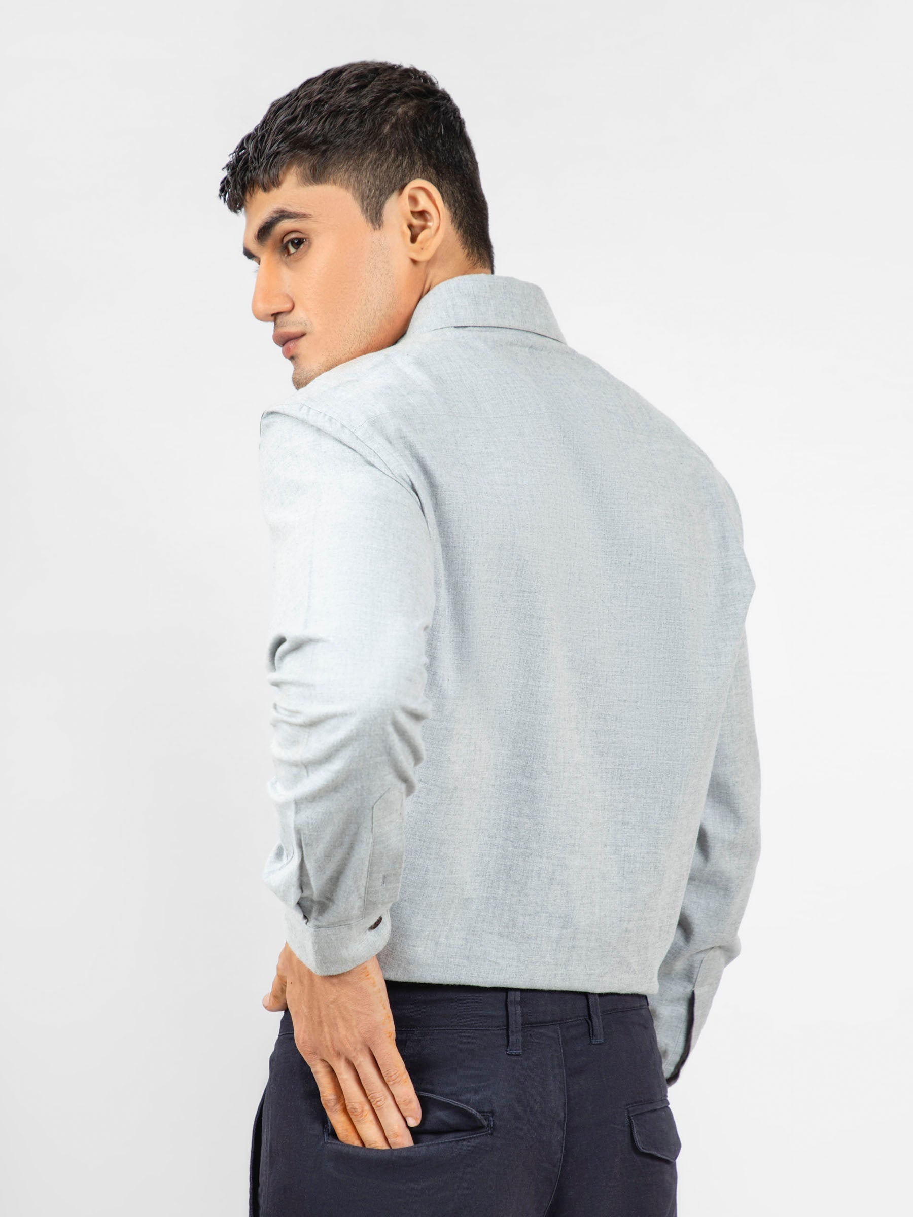 Light Grey Flannel Shirt