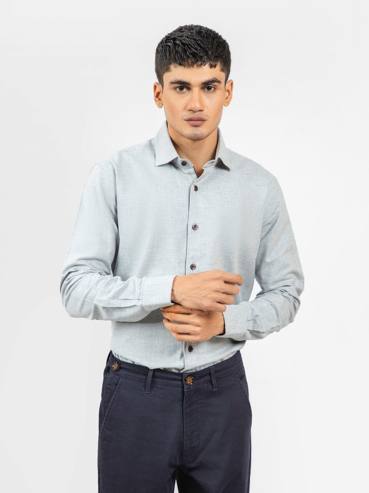 Light Grey Flannel Shirt
