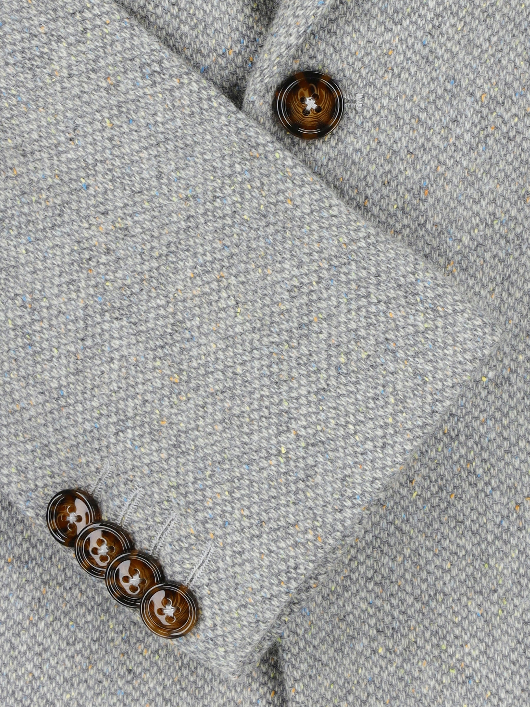 Light Grey Herringbone Cashmere & Wool Blazer - Sartoria