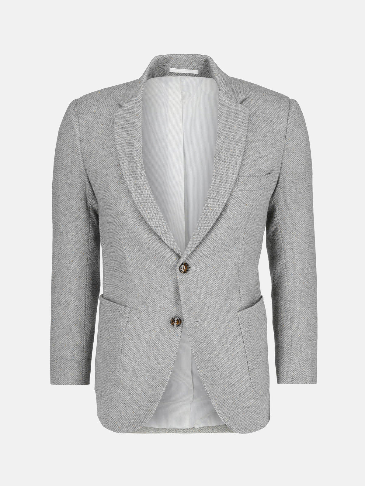 Light Grey Herringbone Cashmere & Wool Blazer - Sartoria