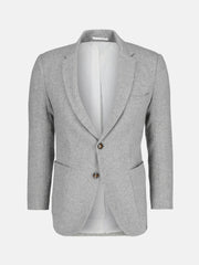 Light Grey Herringbone Cashmere & Wool Blazer - Sartoria