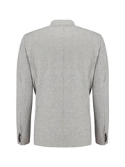 Light Grey Herringbone Wool & Cashmere Blazer - Sartoria