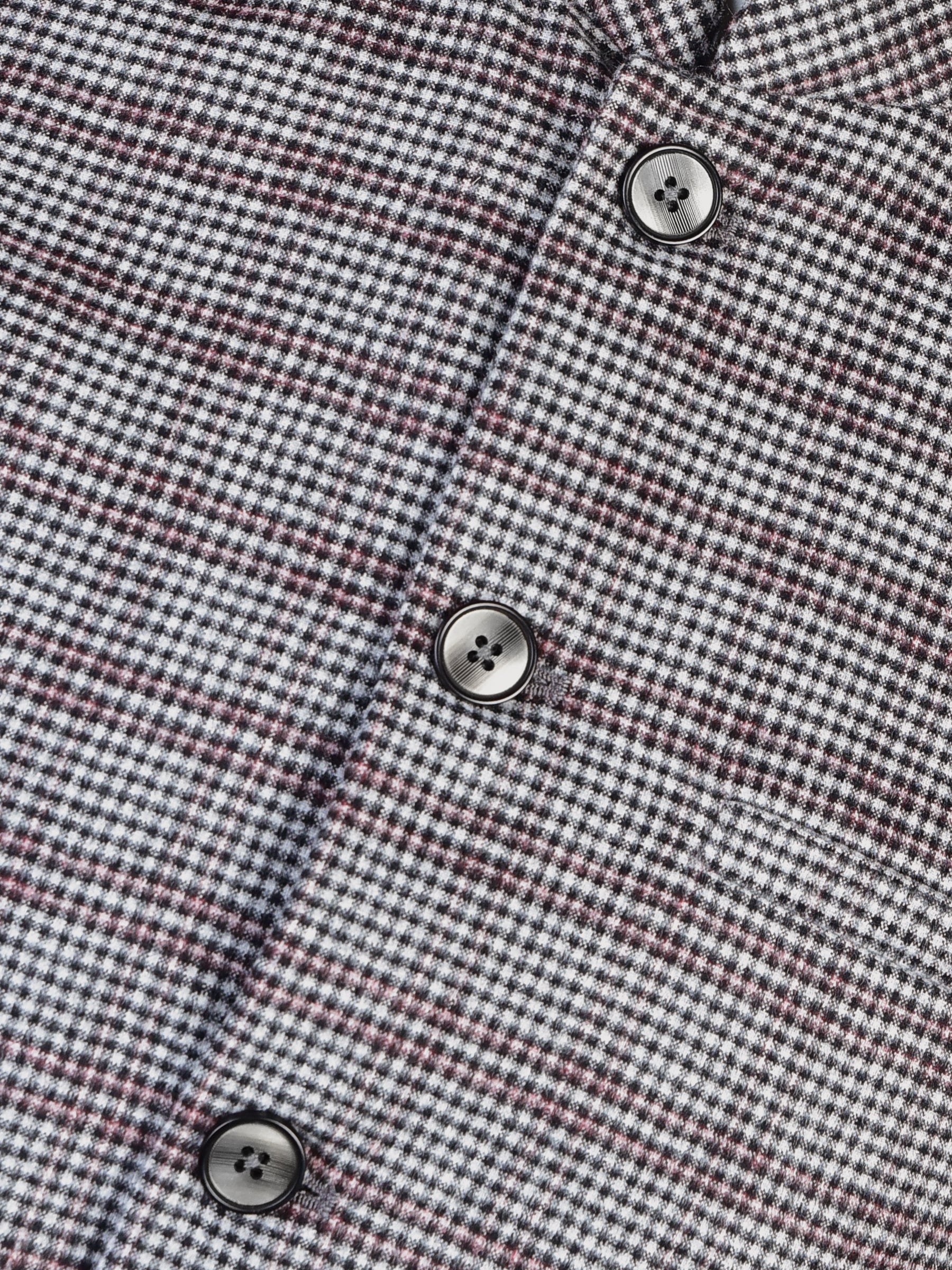 Light Grey Micro Checkered Wool Blended Waistcoat