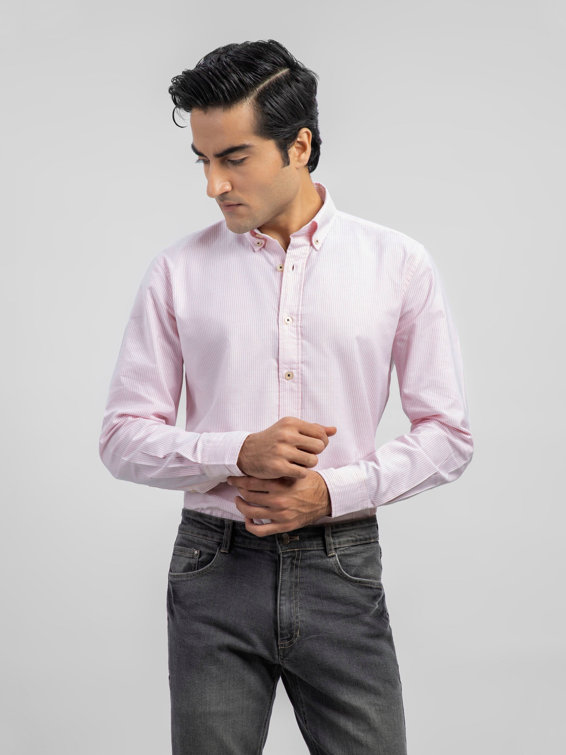 Light Pink Oxford Striped Shirt