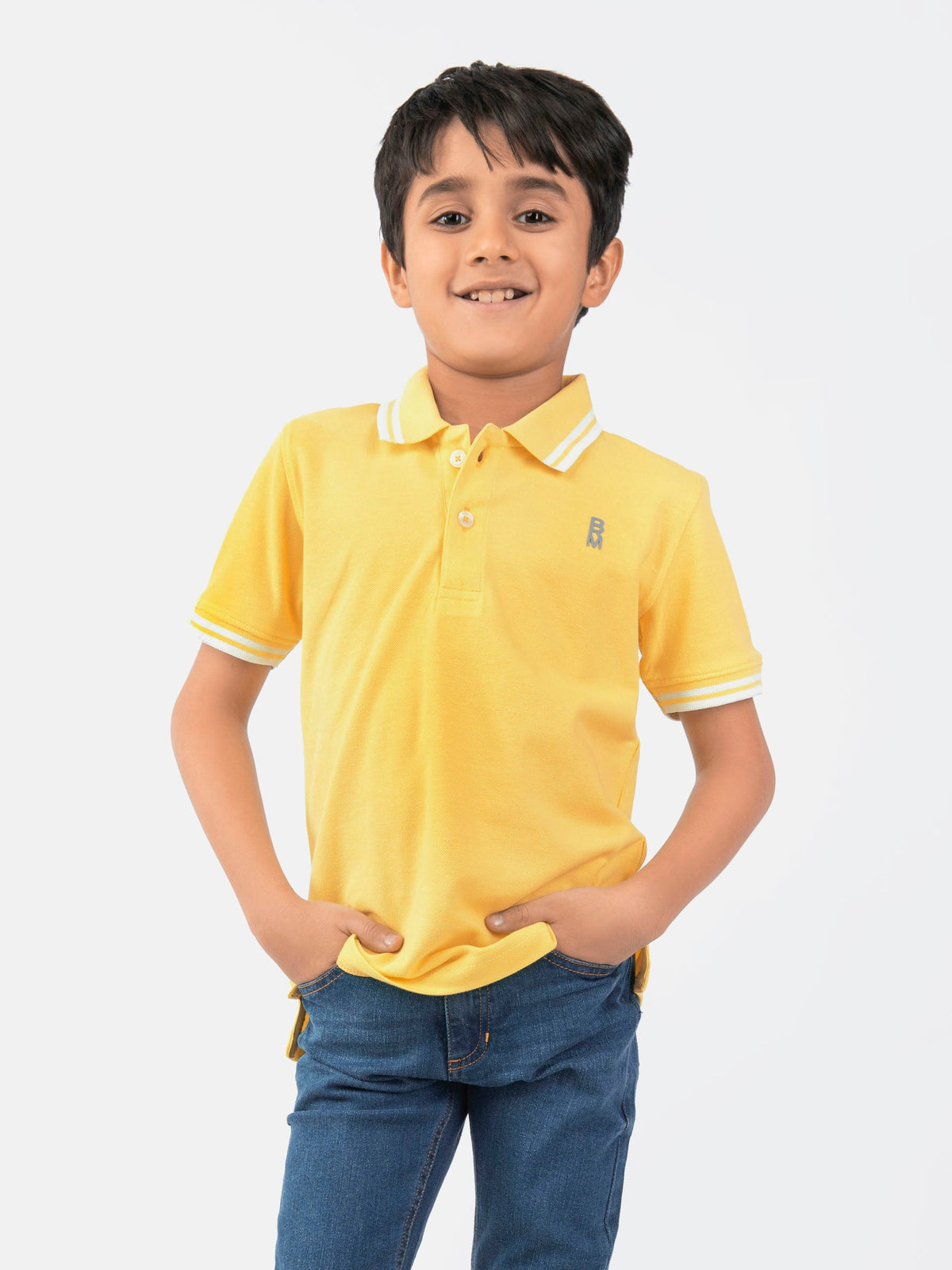 Lime Yellow Pique Casual Tipped polo